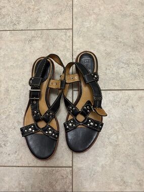 Frye company Studded Leather Slingback Sandals - Black